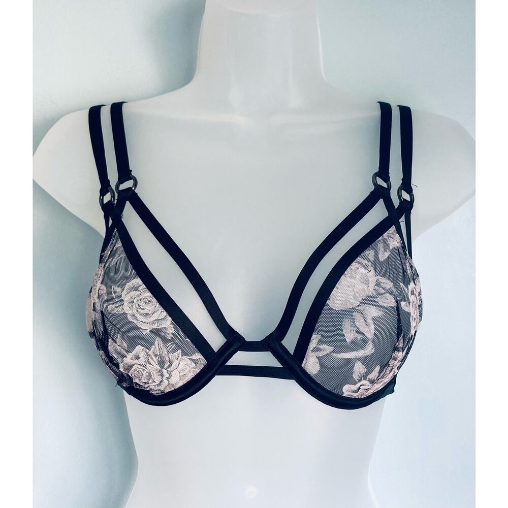 Victoria's Secret Unlined Bra 32D Floral Coquette Whimsigoth
